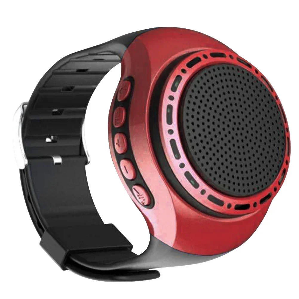 New Wrist Watch Bluetooth Speaker With FM Radio Mini  Portable Outdoor Sports Running Wearable Speaker Wireless Subwoofer