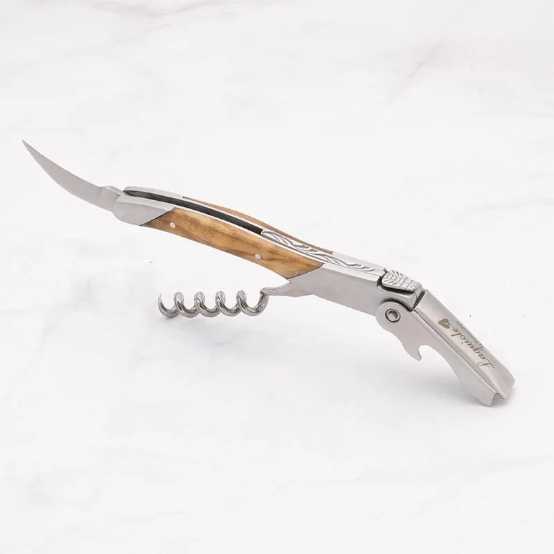 Professional Wine Bottle Openers Waiter Can Corkscrew Sommelier Knife Foil Cutter Olive Wood Handle in Wood Gift Box