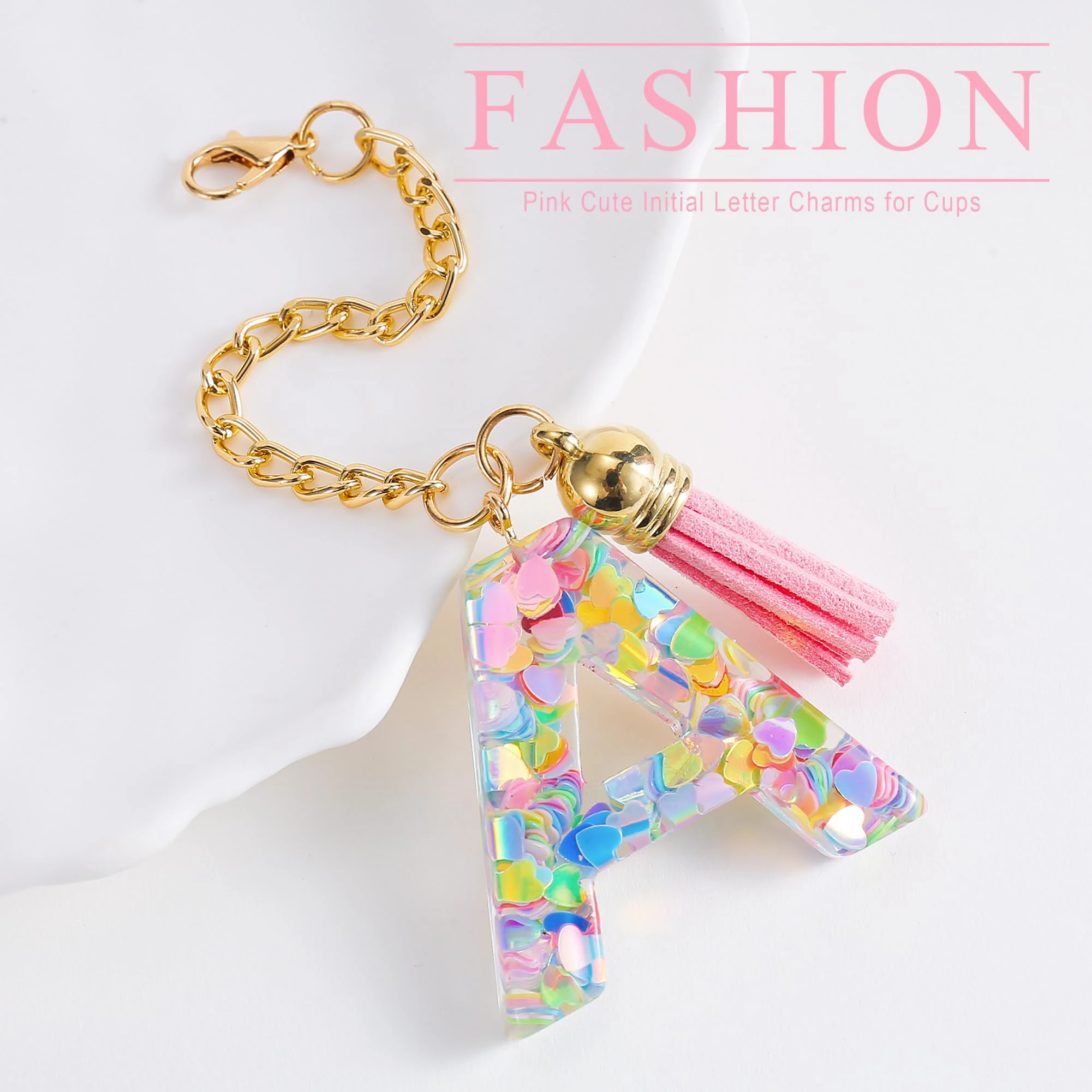 Letter Charm Accessories for Stanley Cup 1 PCS Cute Initial Keychain Handle Charm for Stanley Tumbler for Women