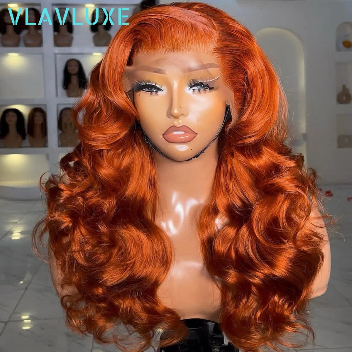 

400 Density Orange Ginger Lace Front Wig Body Wave Human Hair 350 Colored Bouncy Cury Wig Brazilian Pre Plucked 13x4 HD Lace Wig