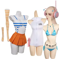 Anime Nami Cosplay kostium kąpielowy seksowne Bikini bielizna dla dorosłych kobiet kombinezon plażowy spódnica stroje Halloween karnawał kostium imprezowy