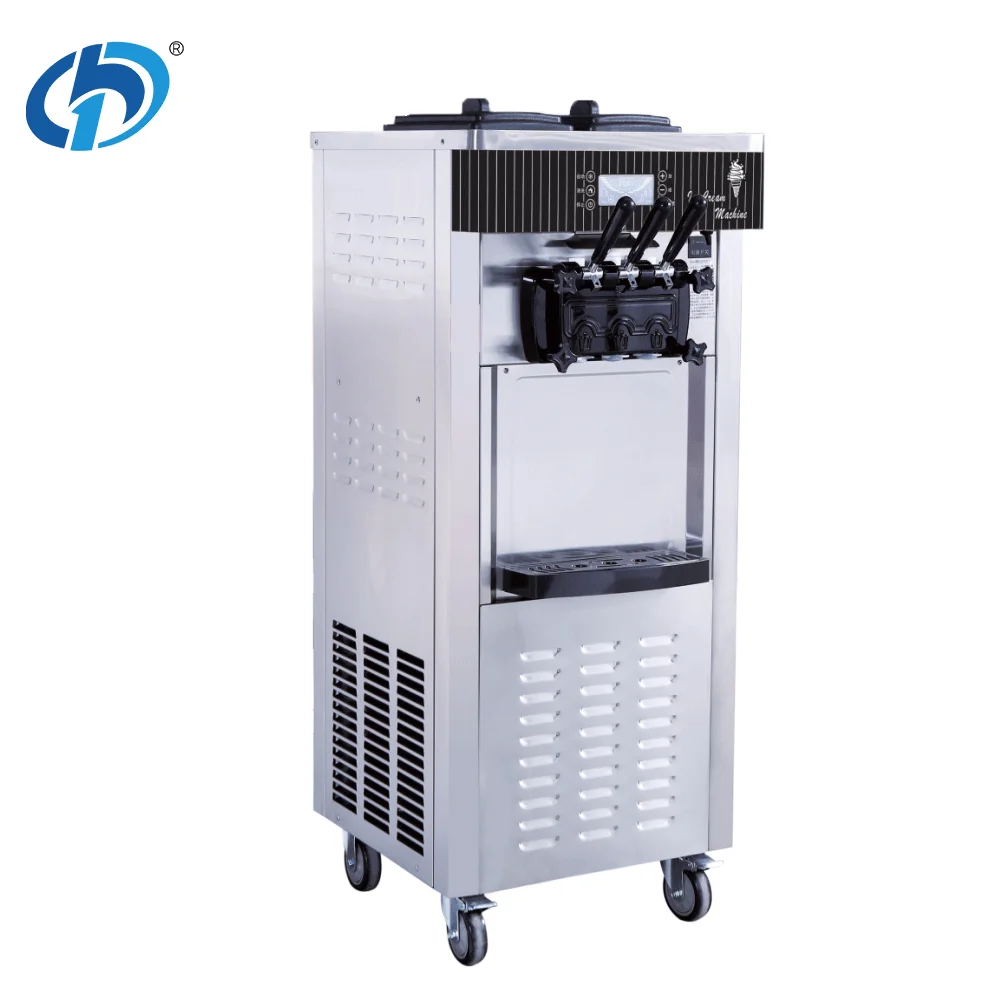 

20-28L/h 3 Flavor Soft Ice Cream Maker Ice Creme Making Machine Commercial Soft Serve Ice Cream Machine