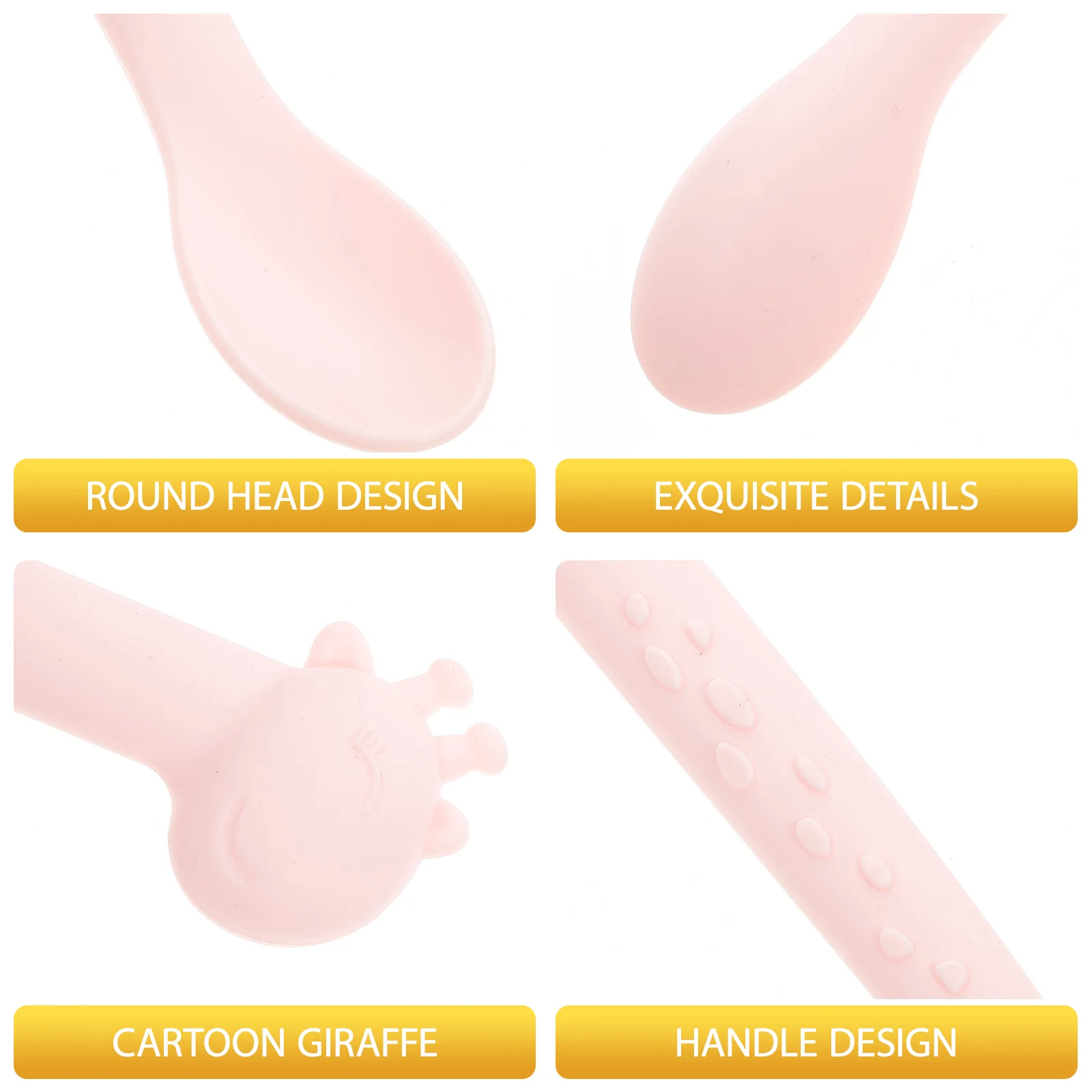 

1 шт., силиконовая ложка с рисунком жирафа, детский тренировочный инструмент, мягкие ложки с круглой головкой для практики