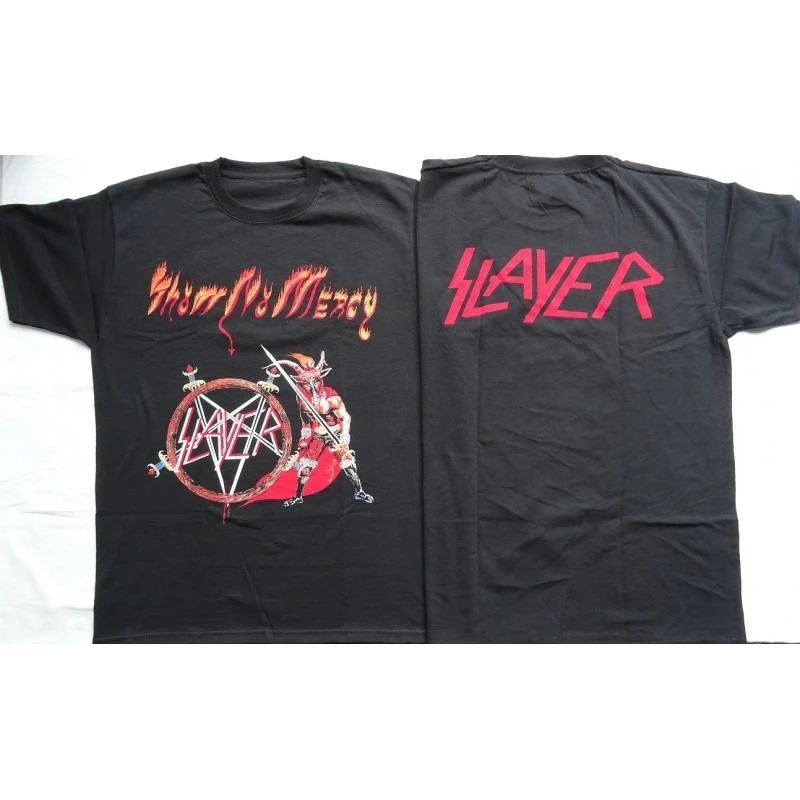 القاتل تظهر لا الرحمة تي شيرت رجالي كم قصير القطن تيز خمر شريط معدني بلايز Y2k ماركة تي شيرت الصيف الرجال النساء الملابس