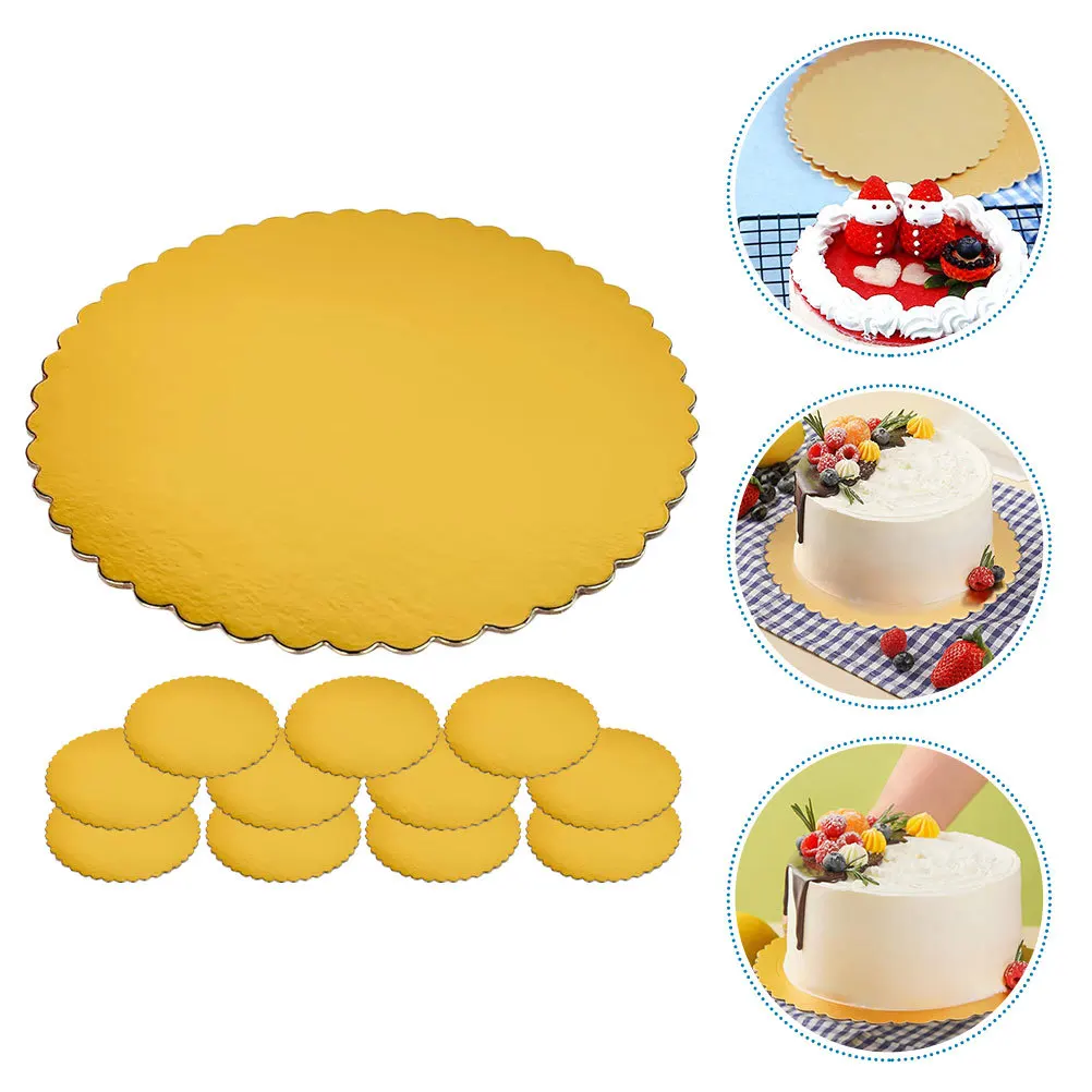 

12pcs Base Round 10 Inch For Birthday Wedding Party Dessert Display Mousse Cakes Baking Supply Disposable Cake Boards Cake
