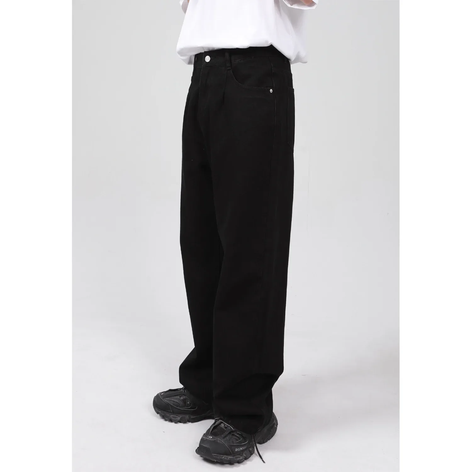 Pantalones vaqueros informales de pierna recta básica Simple para hombres, edición coreana, cuatro estaciones, nuevo