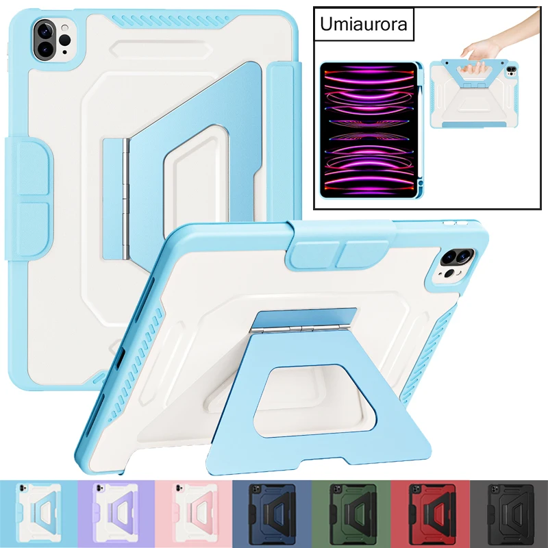 

For IPad 10th 11th Gen A16 Air 5 10.9 Pro 11 inch M2 M3 M4 Magnetic Flip Shockproof Tablet Case Smart Stand Pencil Holder Funda