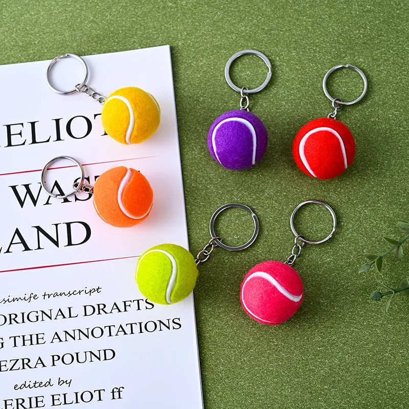 

30Pcs Mini Tennis Ball Keychain Key Cell Phone Ornament Tennis Souvenir