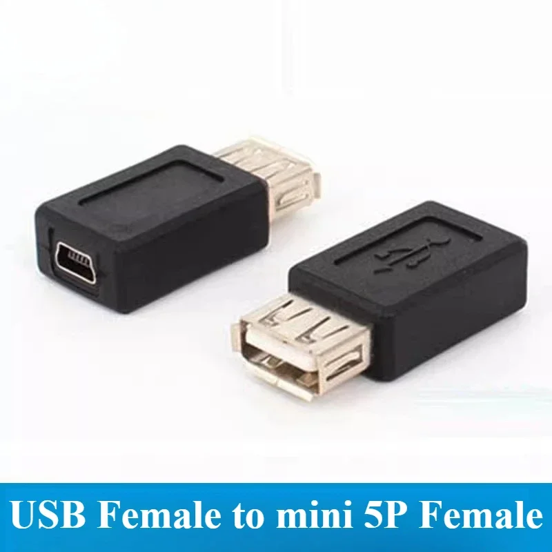 2PCS USB 2.0 Adapter Mini 5P to A Male/Female Micro to USB Female/Male Android Data Square T-Port Converter