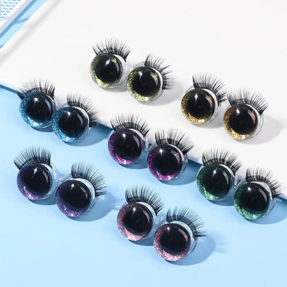 20mm 3D Eyes Safety Eyes with Eyelashes-Flashing Eyes For Amigurumi Crochet Stuffed Animal Doll Accessories