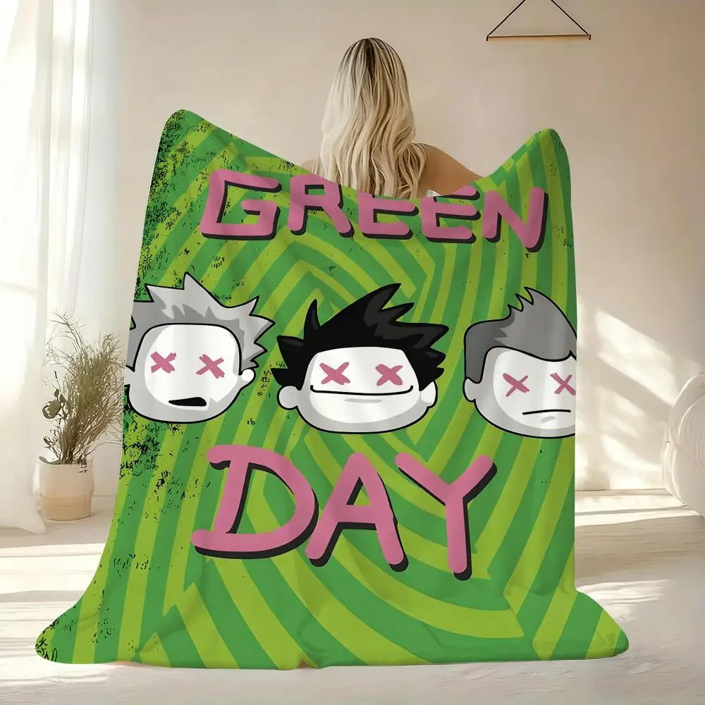 G-Green D-Day Band Throw Soft Flannel Throw Blanket Lightweight Cooling Summer AC Nap Blanket for Sofa Bed Couch Travel