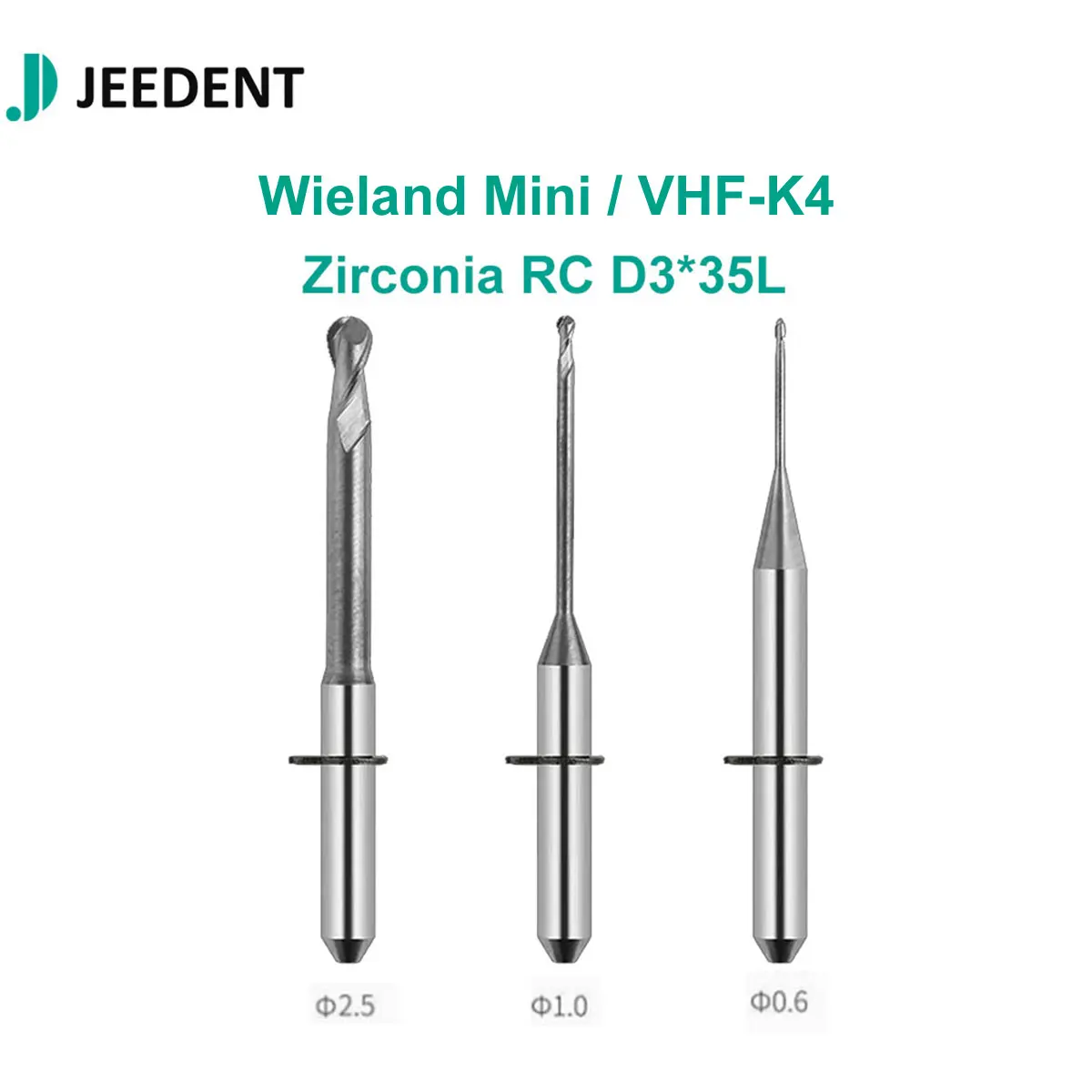 Diamond Coated VHF K4 N4 Milling Burs for Zirconia High Precision DC DLC Tool for Dental Lab Restoration 0.6 1.0 2.0mm 3mm Shank