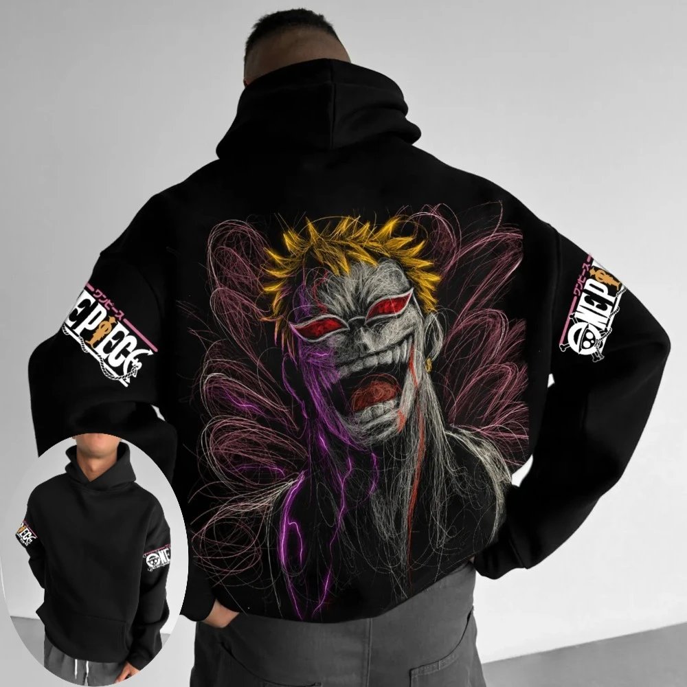 

ONE PIECE Men's Hoodie Sweater Monkey D. Luffy Anime Fashion 2025 Autumn/Winter Print 100% Pure Cotton Loose Casual Hoodie