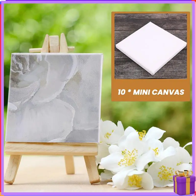 

Advanced 10Pcs/Set 15Cm White Blank Art Boards Mini Stretched Artist Canvas Art Board Acrylic Oil Paint Wood+Cotton For Artwork