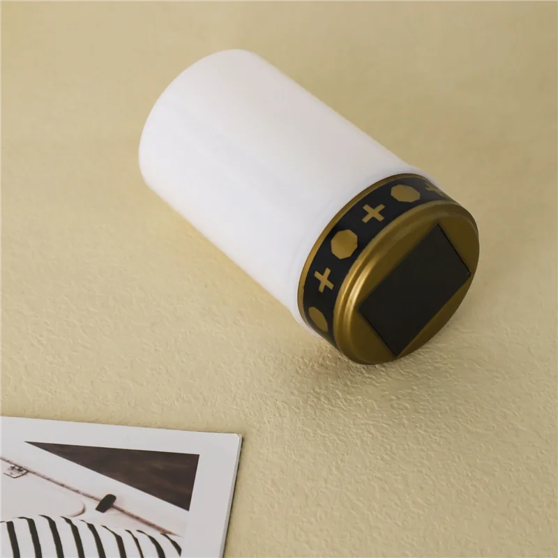 Bougie blanche pour cimetière, lumières solaires avec éclairage LED, 1 pièce