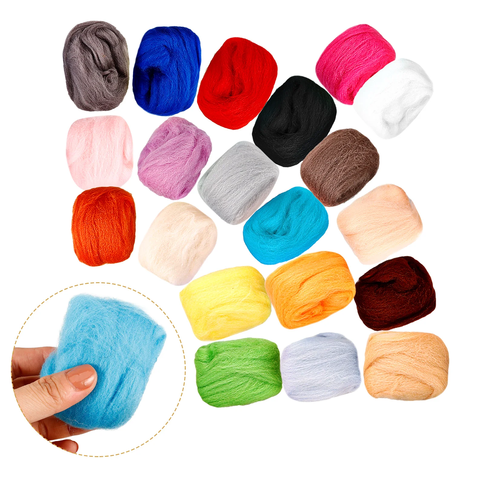 

20 Colors Wool Felt Kit 5g Each DIY Ornament Material Needle Felting Portable Crafts Roving Safe Children Supplies