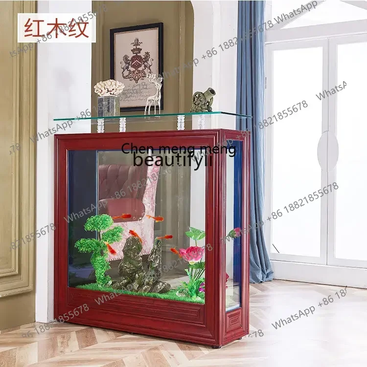 cc182R1 European Fish Tank Aquarium Living Room Landscape Glass Ecological Change Water Rectangular Fish Globe