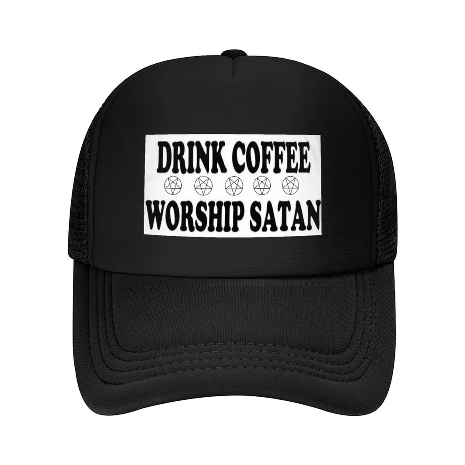

Drink Coffee & Worship Satan Baseball Cap Brand Man cap hats for men Fashion Beach Designer Hat Sun Hats For Women Men's