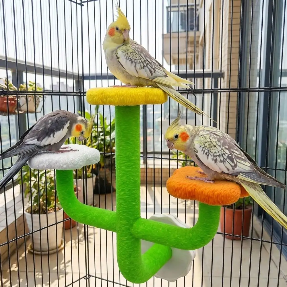 Detachable Cactus Shaped Bird Habitat Pole Wear Resistant Bite Resistant Bird Cage Platform Stable Plastic Bird Cage