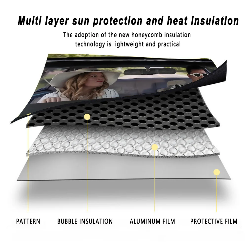 فيلم S-Schitts Creek سيارة ظلة الزجاج الأمامي الشمس الظل شخصية صورة كتلة الأشعة فوق البنفسجية قناع حامي #6