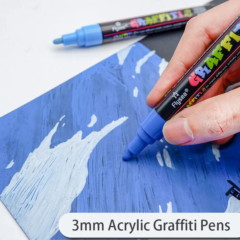 12/18/24Pcs/Set Acrylic Graffiti Pens for Fabric, Canvas, Rock, Glass, Wood, Medium Tip, Ideal Art Supplies for Adults and Kids