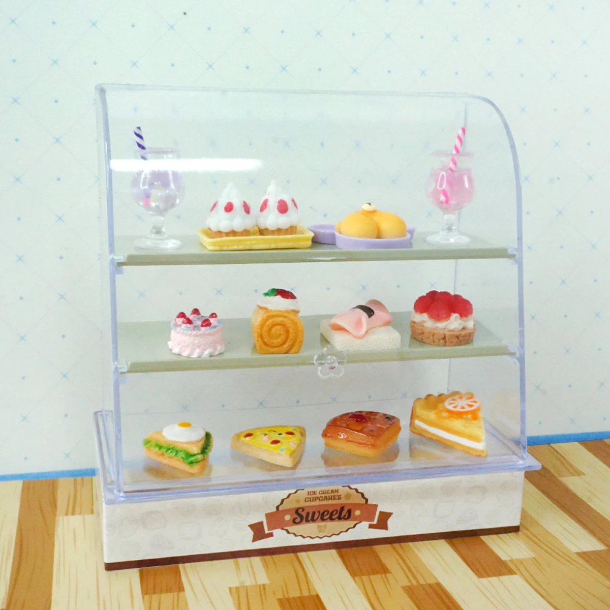 Casa de muñecas a escala 1:12, decoración de tienda de pasteles en miniatura, soporte de panadería, juego de comida, modelo de casa de juego para niña, regalo, juguete de cocina
