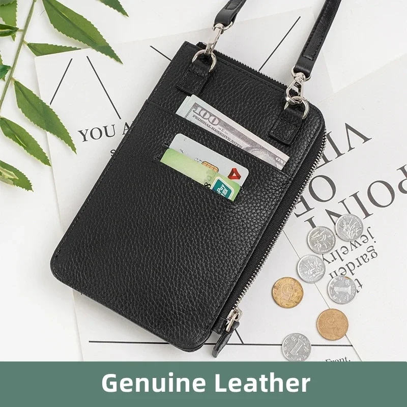 Fashion Genuine Leather Phone Crossbody Bag Women Mini PU Leather Shoulder Messenger Bag New Ladies Luxury Phone Purse