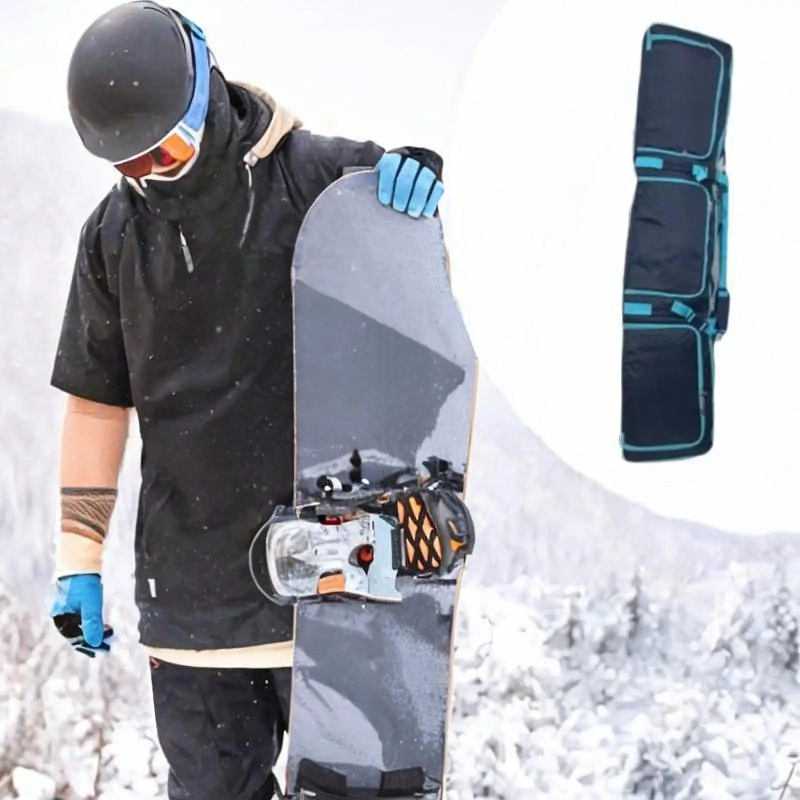 Ski Bag Snowboard Bag with Wheels Waterproof for Adults Protection Skiing Large