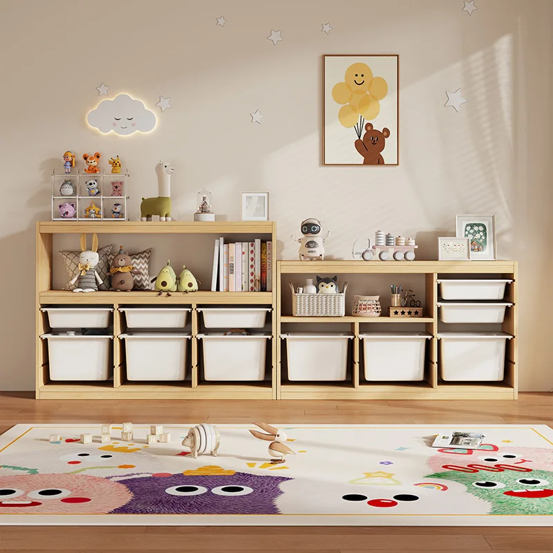 

Storage rack Large capacity bookshelf Montessori locker Baby toy storage cabinet