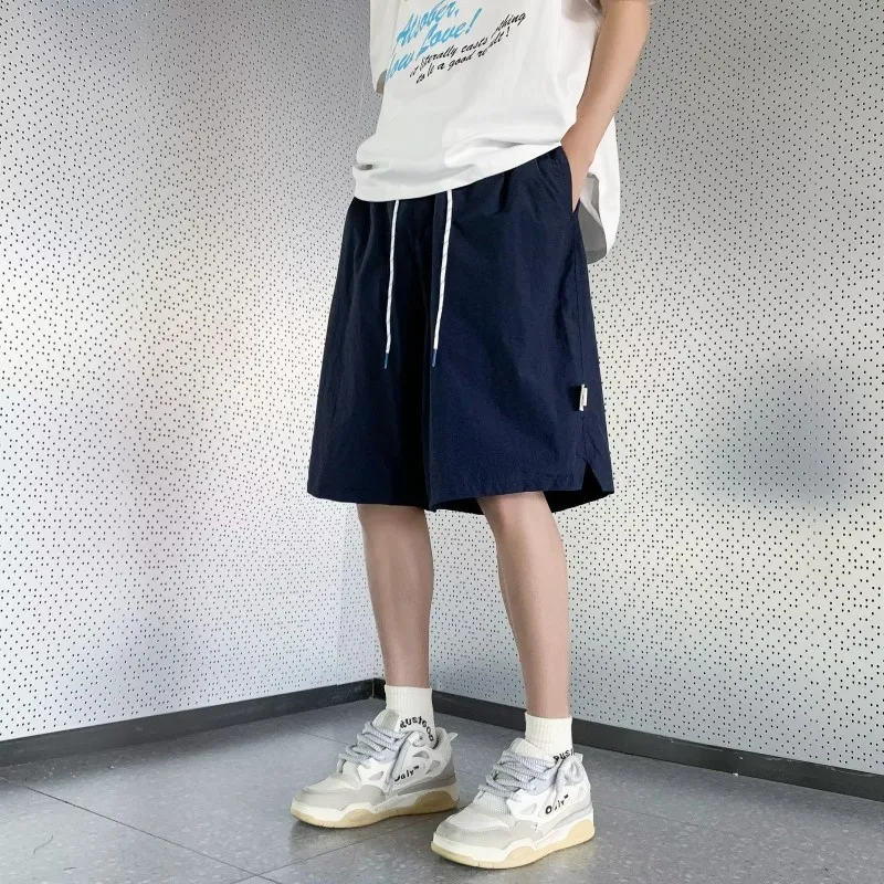 

Мужские летние тонкие быстросохнущие спортивные шорты-бриджи прямого кроя, модные, дышащие, с прямым низом