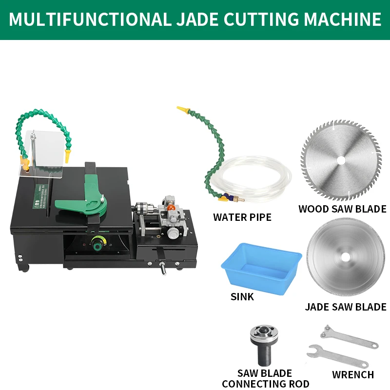 Multifunctional Small Table Grinder 1850W Jade Cutting and Grinding One machine Buddha Bead Wood Bead Ball Punching machine Lath