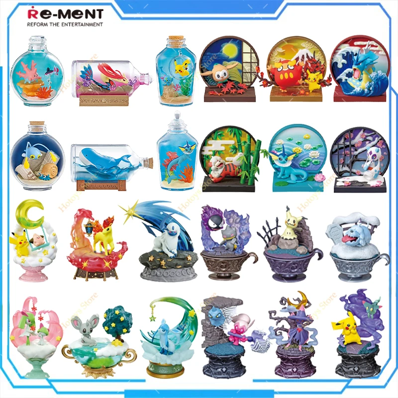Figura Original de Pokémon, colección de botellas acuáticas, encuentro del lado de agua brillante, modelo de colección Milotic Wailord Vaporeon Pikachu
