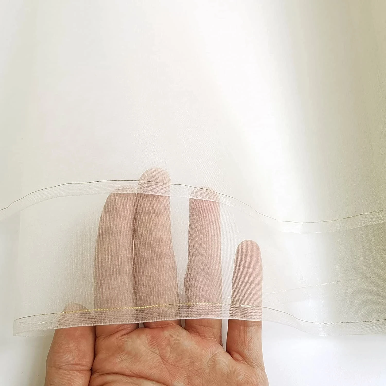 1 Meter X 1,14 Meter Färbbarer Naturweißer 100% Seidenorganza-Stoff Hochzeitsgaze – Detail 5