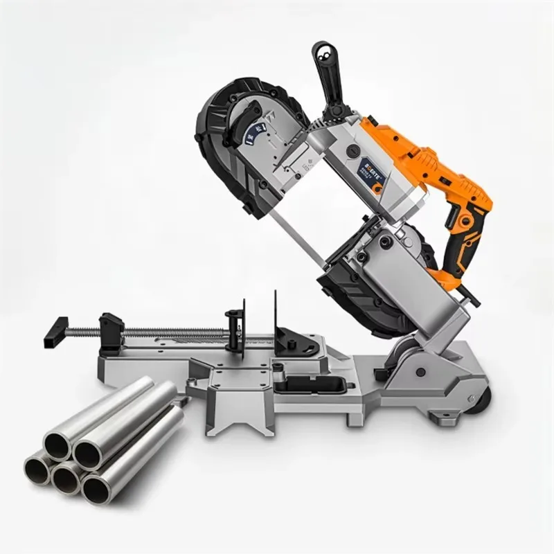 

R2103T Portable Band Saw Handheld Saw for Metal and Wood Cutting 1100W Removable Base Saw