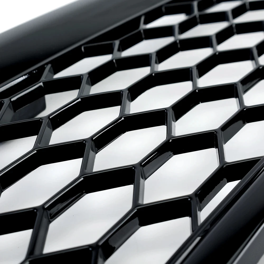 For Audi A4 B6 2001 -2006 Car Front Bumper Grill Honeycomb Mesh Bumper Grille Black ABS Upper Grille 8E0853651F