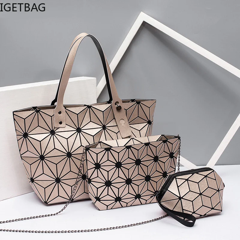 sac a main brand women geometric bags for 2023 Quilted Shoulder Bags Laser Plain Folding ladies Handbags Bolso Mujer