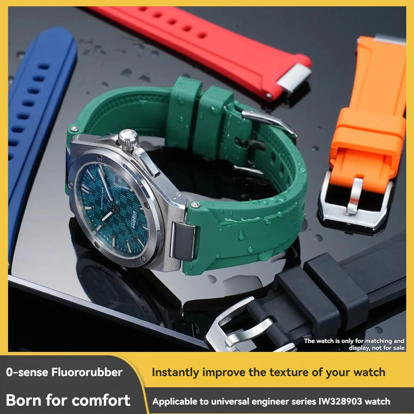 Quick Release Waterproof Fluoroelastomer Strap for IWC Ingenieur IW328903 IW328901 IW328907 Sports Replacement Band for Men