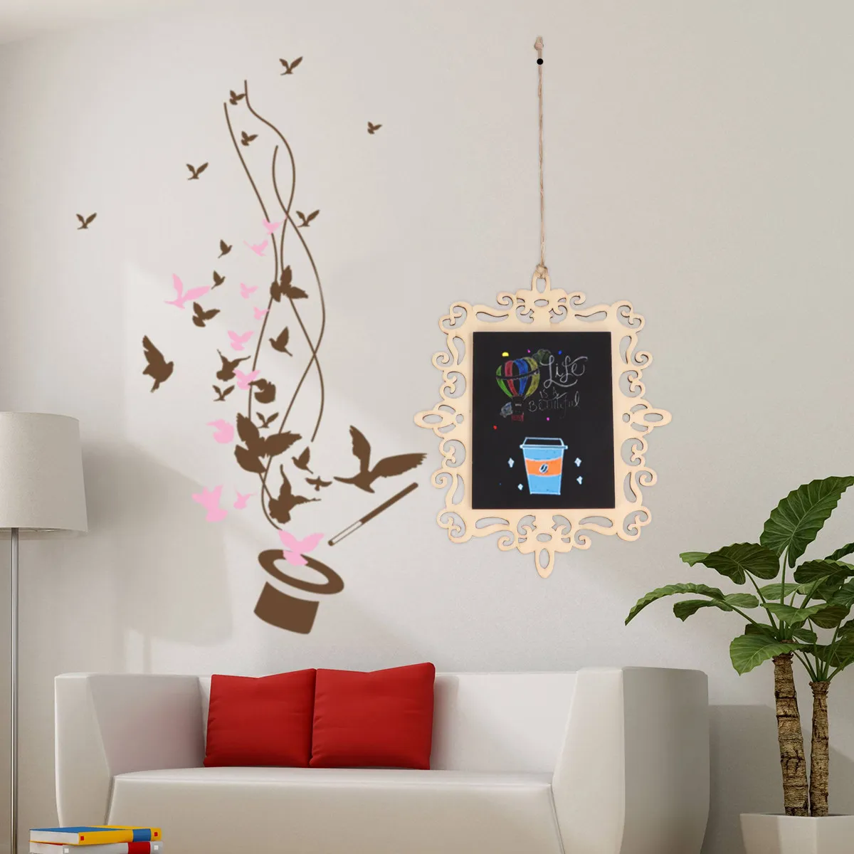 

5Pcs Small Wooden Hanging Message Board Chalkboard for Notes Reminders Family Colleagues Roommates Gift Decoration Wall Display