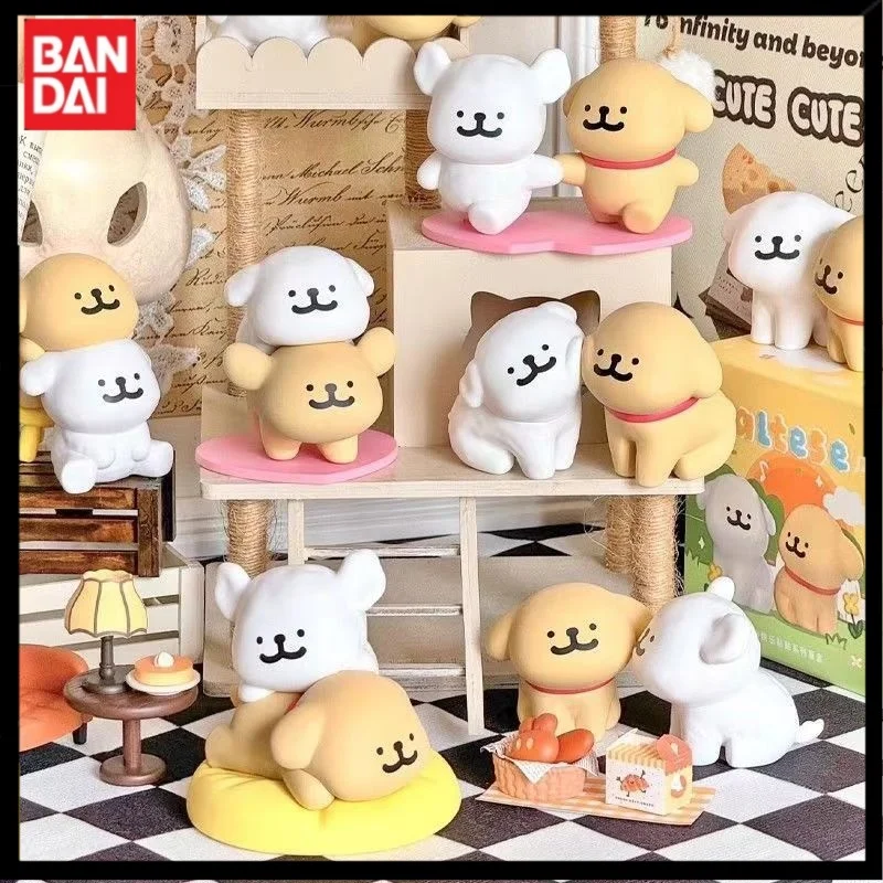 New 8cm Maltese Happy Snuggling Series Hot Selling Trend Blind Boxes Pvc Kawaii Children'S Lovely Puppy Toys Desktop Decoration