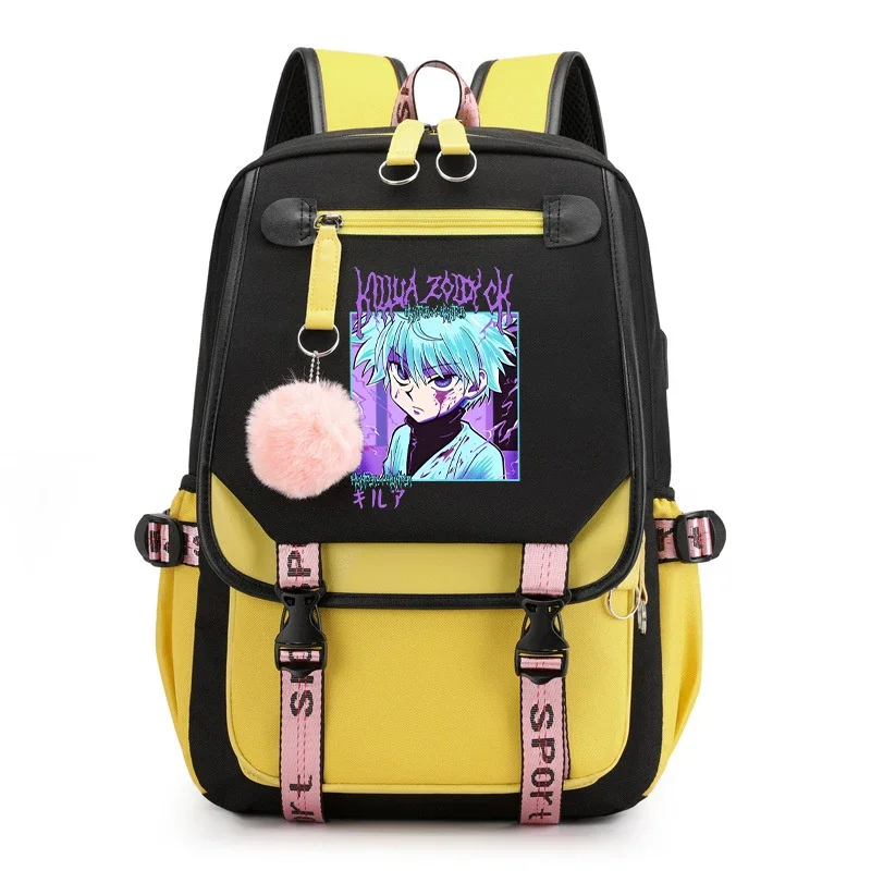 New Anime Killua Zoldyck Printing Backpack Canvas Boy Girl School Bag Travel Bag Laptop Bag Daily Backpack