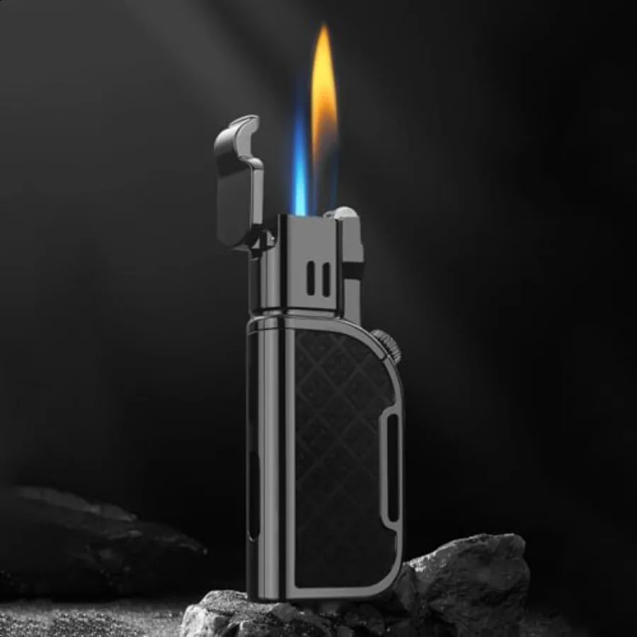 

Зажигалка Jet Torch Soft Jet Flame Переключаемые зажигалки Бутановая многоразовая зажигалка со складным ударом и регулируемым пламенным циферблатом Co