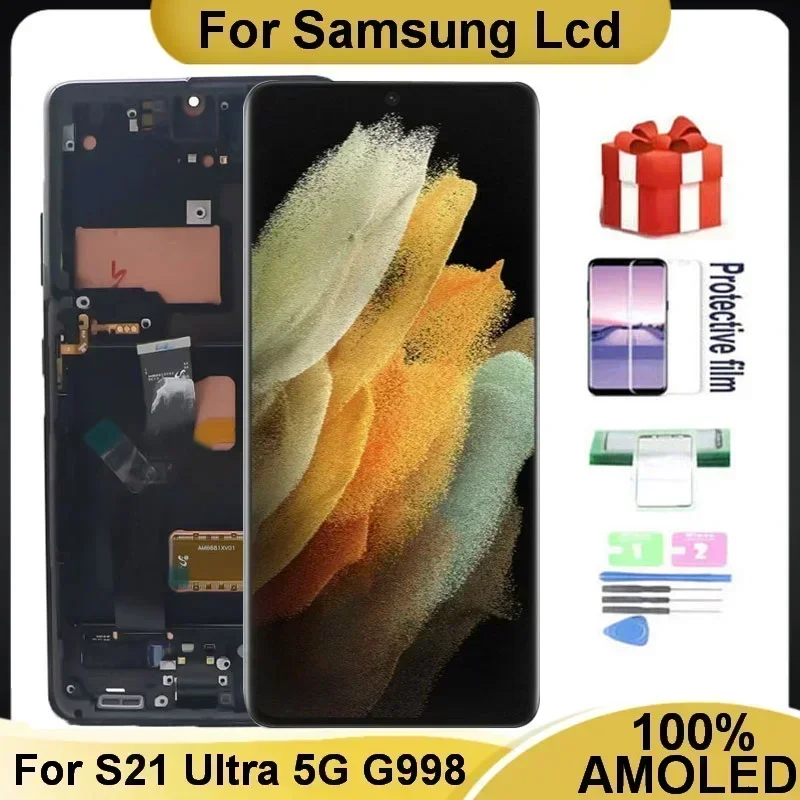 AMOLED s21ultra Display For Samsung Galaxy S21 Ultra 5G Lcd G998U G998F G998B/DS  Super AMOLED Touch Screen Digitizer Assembly