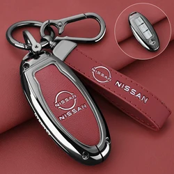 3 Buttons Car Key Case Cover Leather Shell Fob Holder for NISSAN-Tiida Qashqai X-TRAIL Terra18 370Z MARCH 15 Auto Accessories
