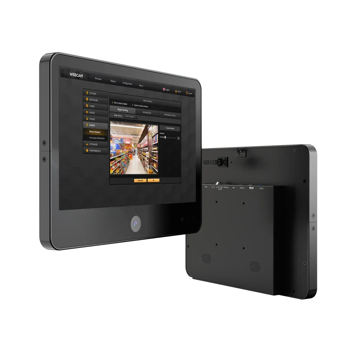 

13,3-дюймовый IP-монитор для общественного доступа со встроенной HD-камерой, мультимедийный плеер с функциями защиты от краж для супермаркетов и розничной торговли