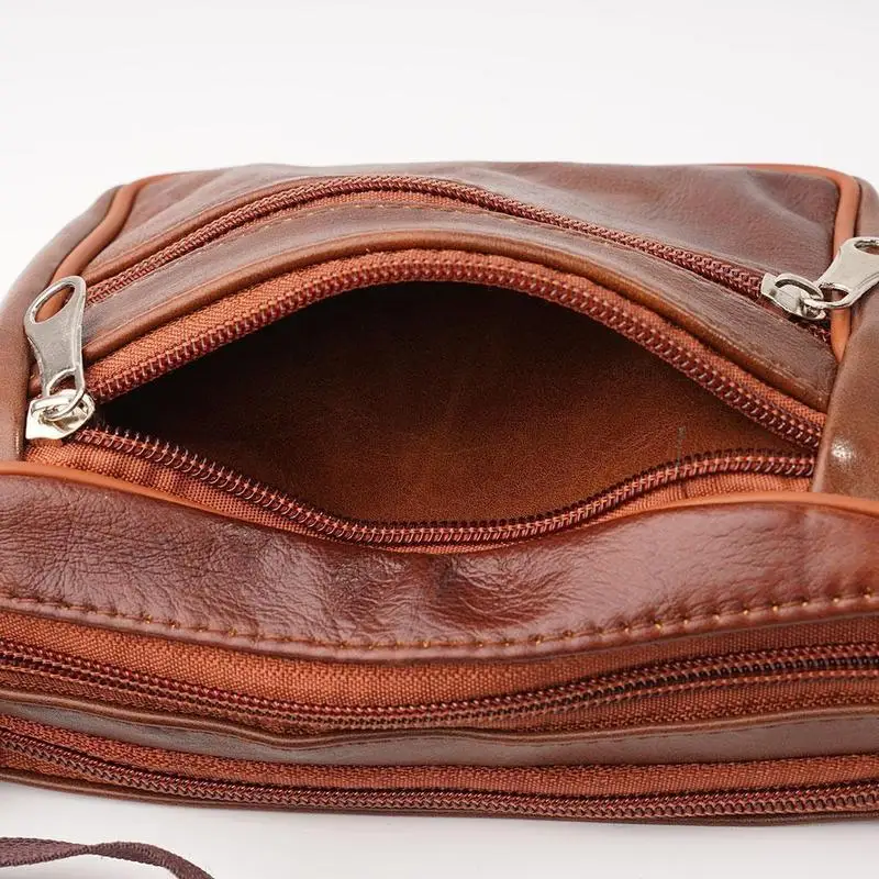Herren-Gürteltasche aus PU-Leder, Hüfttasche, Kunstleder-Bauchtasche, modische, luxuriöse kleine Umhängetasche für Männer – Detail 28