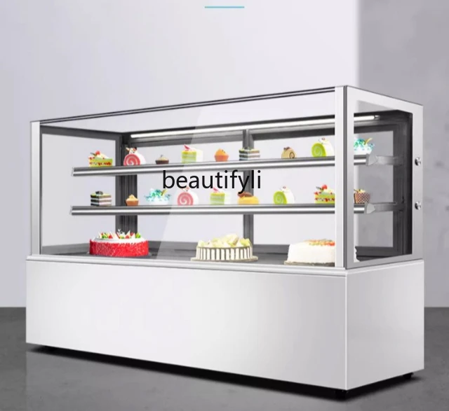 

Panoramic Edgeless Cake Display Cabinet Fresh-Keeping Refrigerated Cabinet Commercial Dessert Chocolate Mousse