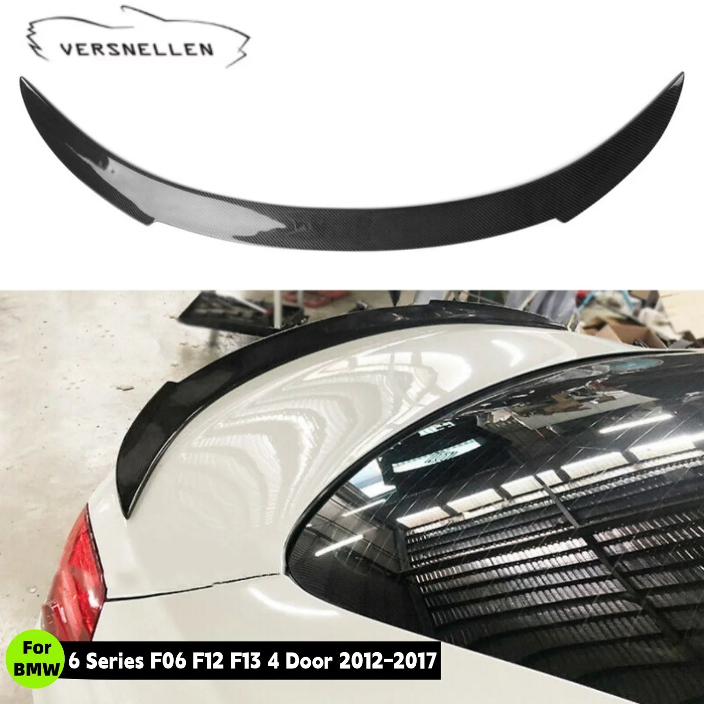 Carbon Fiber Car Rear Rrunk Boot Lip Spoiler Wing for BMW 6 Series F06 F12 F13 M6 640i 4 Door 2012-2017 Rear Trunk Spoiler