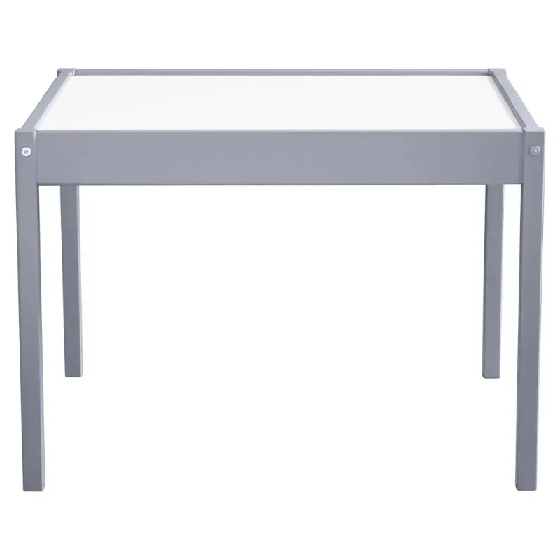 Conjunto de mesa e cadeira infantil para crianças, cinza, branco, 3 peças