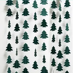 Green Brown Woodland Theme Party Decor Christmas Tree Ornament Paper Pine Tree Garland Banner Hanging Nature Camping Party Decor