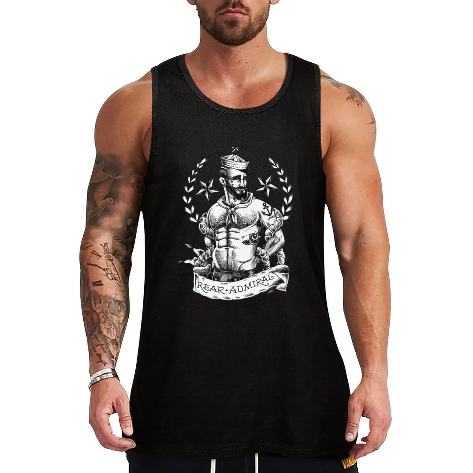 Rear Admiral Tank Top bodybuilding man sexy clothes men gym shirts